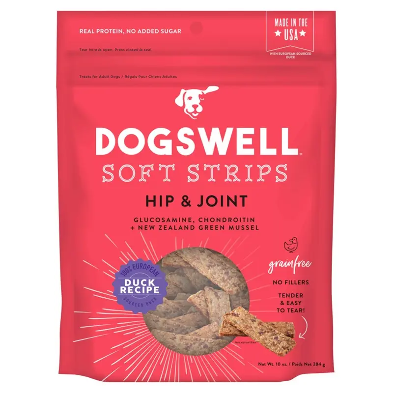 Dogswell Hip & Joint Grain-free Soft Strips Dog Treat Duck 10-oz