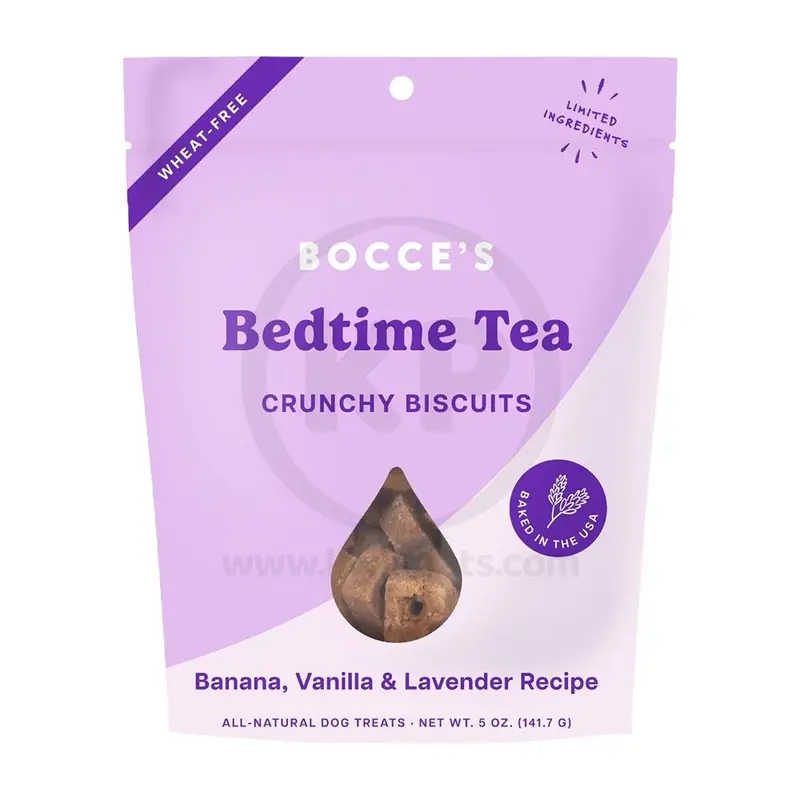 Bocce's Bakery Bedtime Tea Crunchy Biscuits Dog Treats Banana Vanilla & Lavender 5-oz