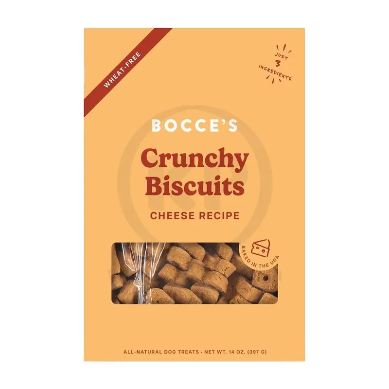Bocce's Bakery Crunchy Biscuits Dog Treats Cheese 14-oz