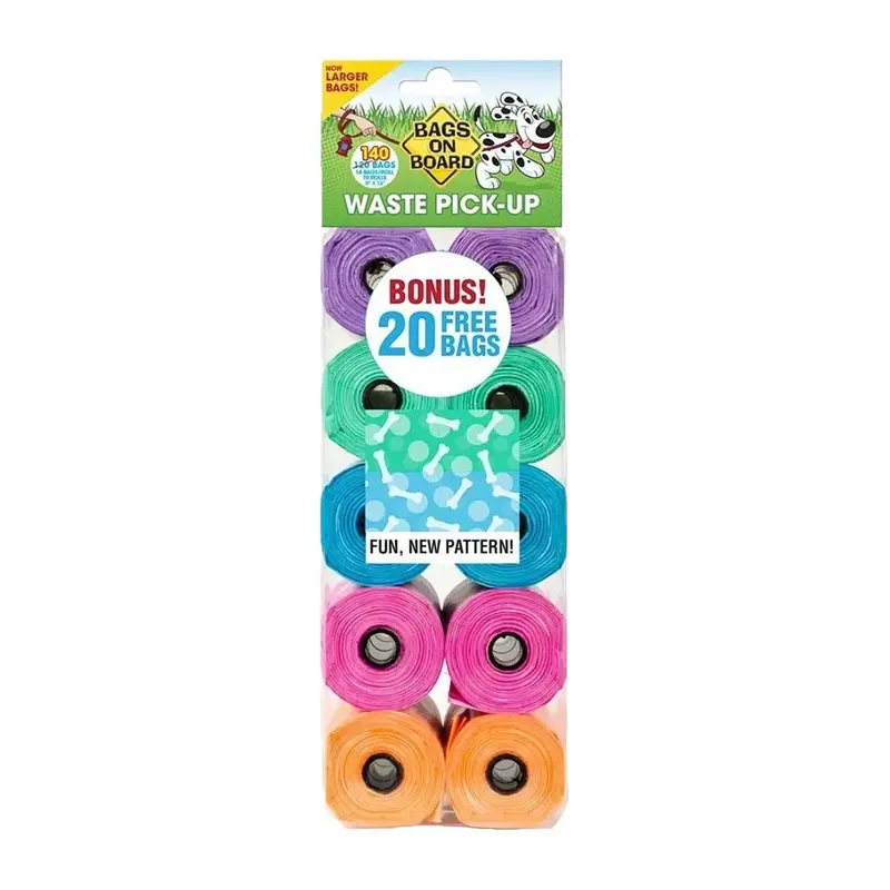 Bags on Board Waste Pick-up Refill Bags Rainbow 140 Count