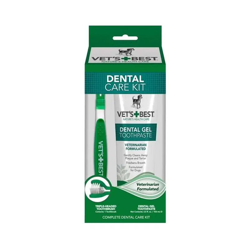 Veterinarian's Best Dental Care Kit with Toothbrush and Gel 3.5oz
