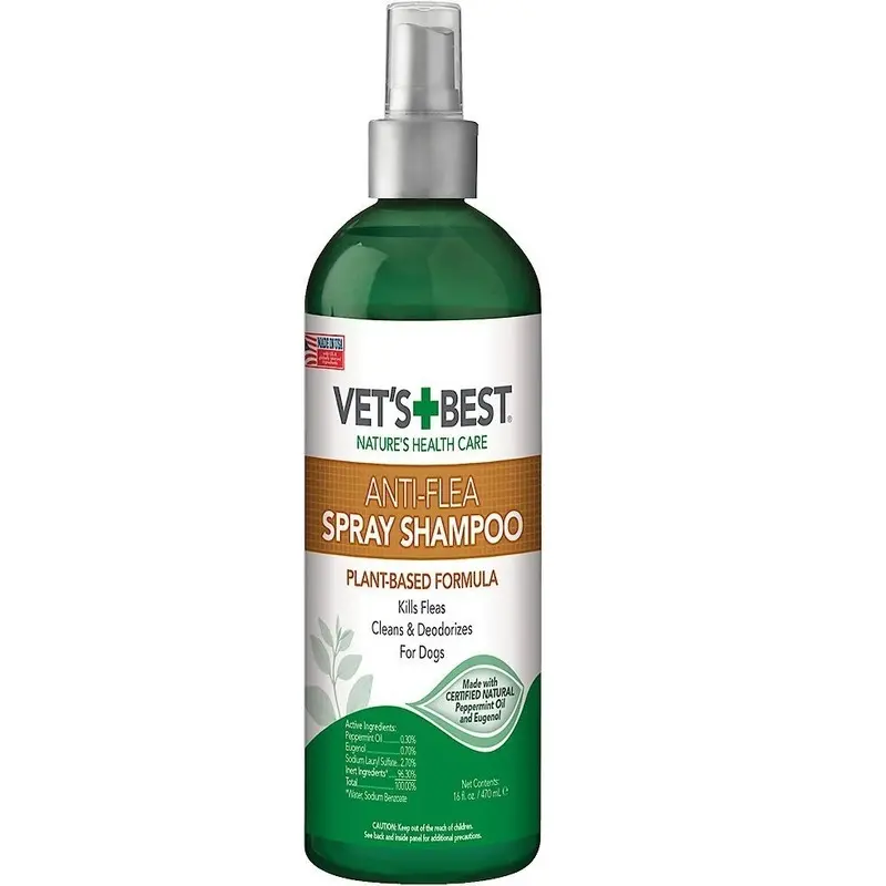 Vet's Best Anti-Flea Easy Spray Shampoo for Dogs 16-oz