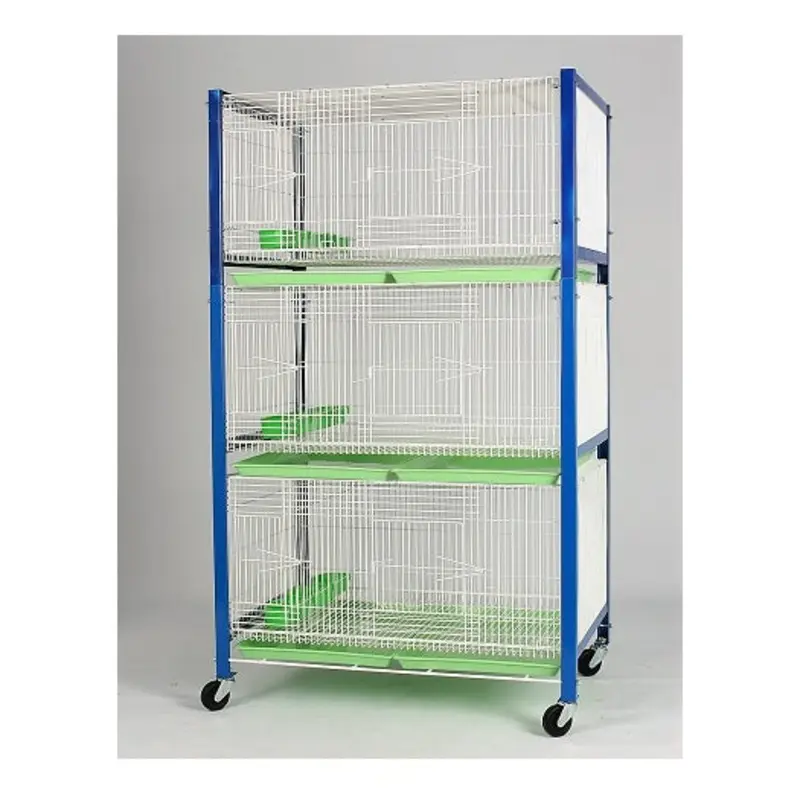 Three Compartment Cage (Crown) Wheeled Pigeon Breeding Cage