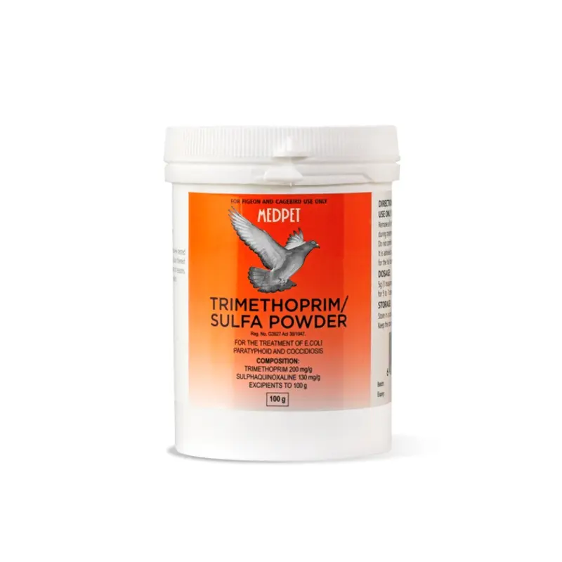 Trimethoprim Sulfa (Medpet) Effectively Treats Cocci, Paratyphoid & E Coli in Birds