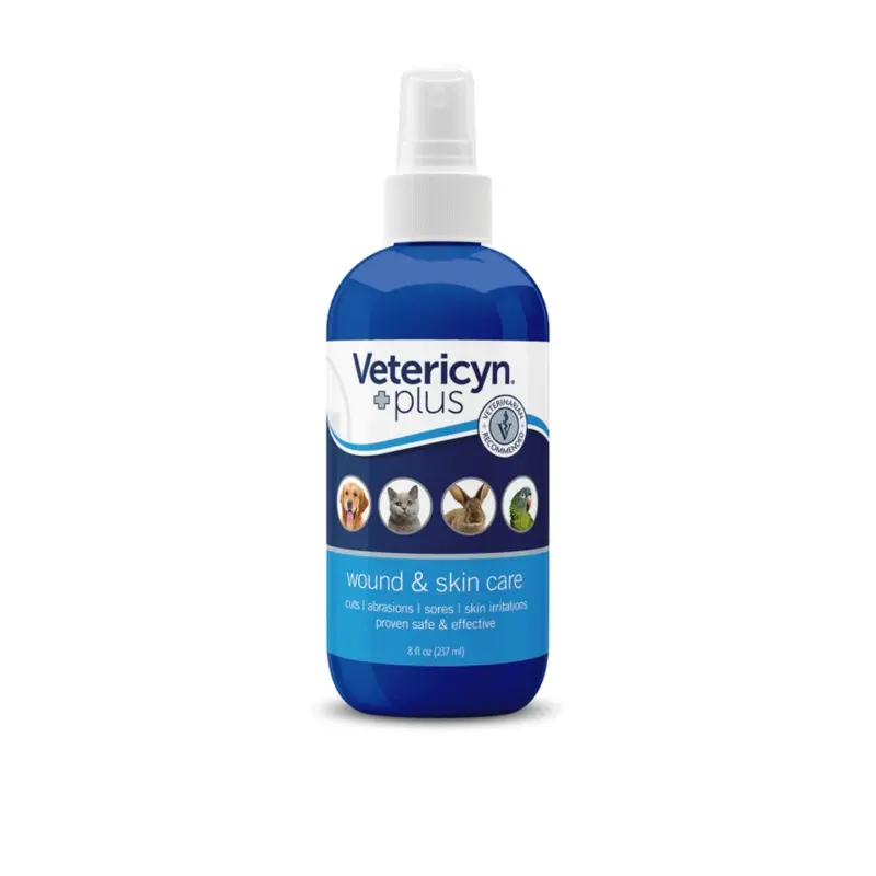 Vetericin Plus Wound & Skin Care Spray for Dogs, Cats and Small Animals (8 Oz)