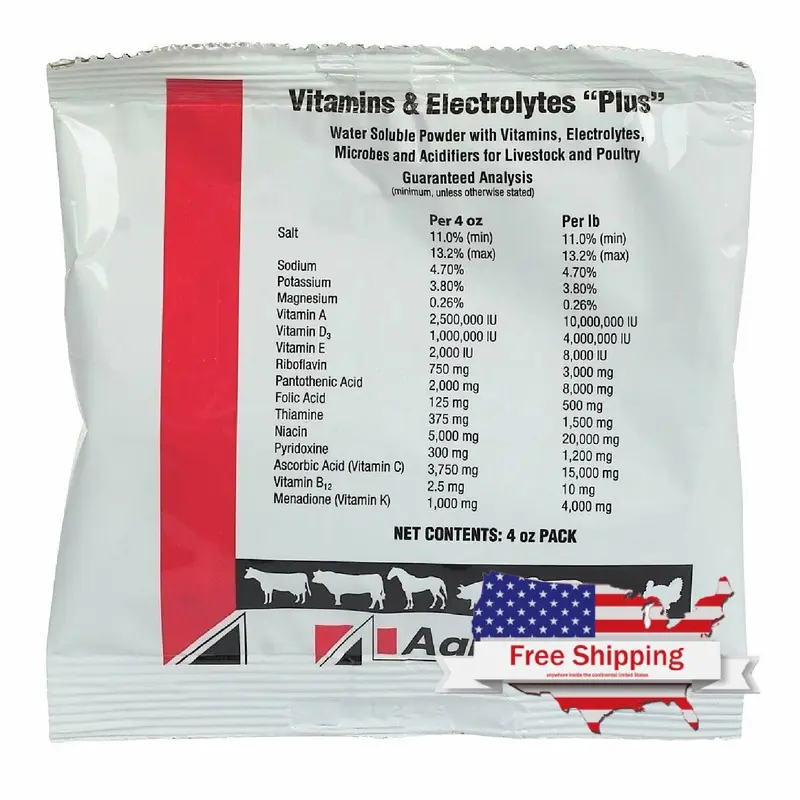 AgriLabs Vitamins & Electrolytes Plus for Livestock, Poultry and Pigeons (4 Oz)