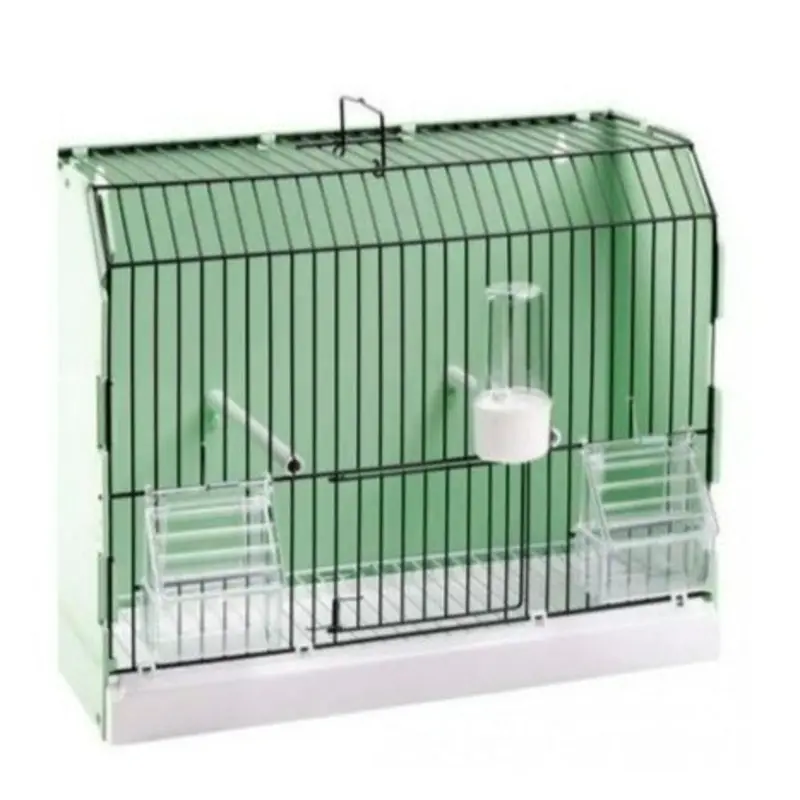 2GR Bird Exposition Cage with 3 Frontal Doors. White or Green. Made in Italy.