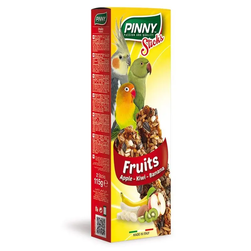 Apple, Kiwi, Banana Treat Sticks for Parakeets (Pinny) Delicious Fruit Treats for Birds