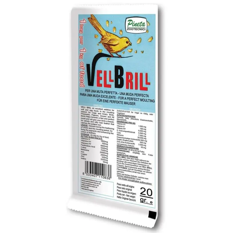 Vell Brill (Pineta Zootecnici) Premium Bird Vitamins & Minerals Supplement for Molting