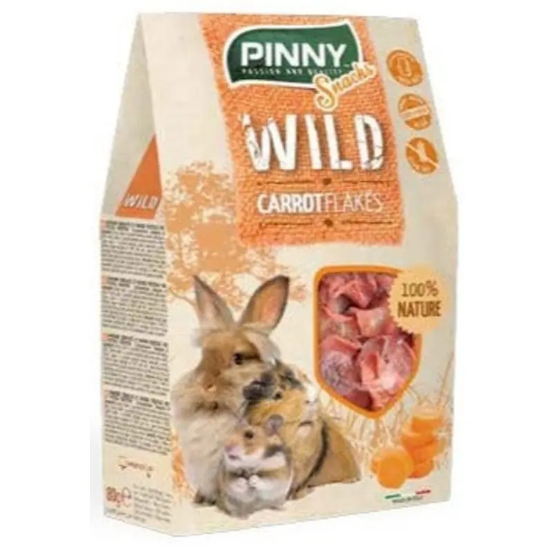 Wild Snack Carrot Flakes (Pinny) Dehydrated Carrot Treats for Rabbits