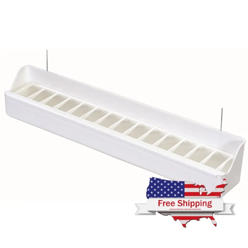 2GR White Aviary Feeder with Hooks and Grill for Bird Cages & Aviaries (39cm)