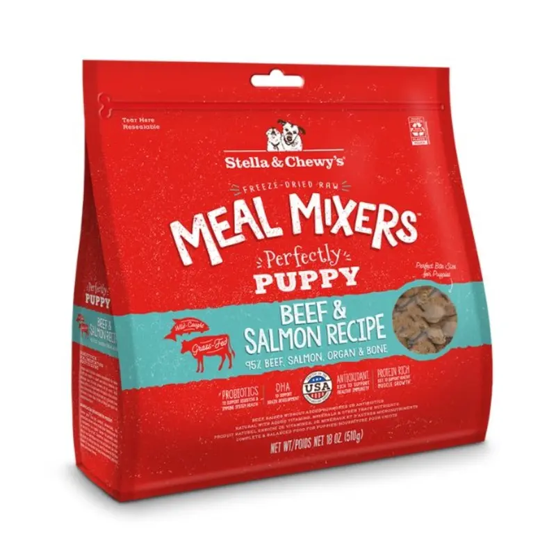 Stella & Chewys Freeze Dried Meal Mixers (Perfectly Puppy Beef & Salmon) for Puppies