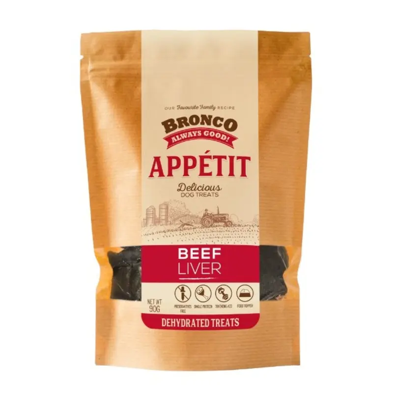 Bronco Apptit Dehydrated Dog Treats (Beef Liver)