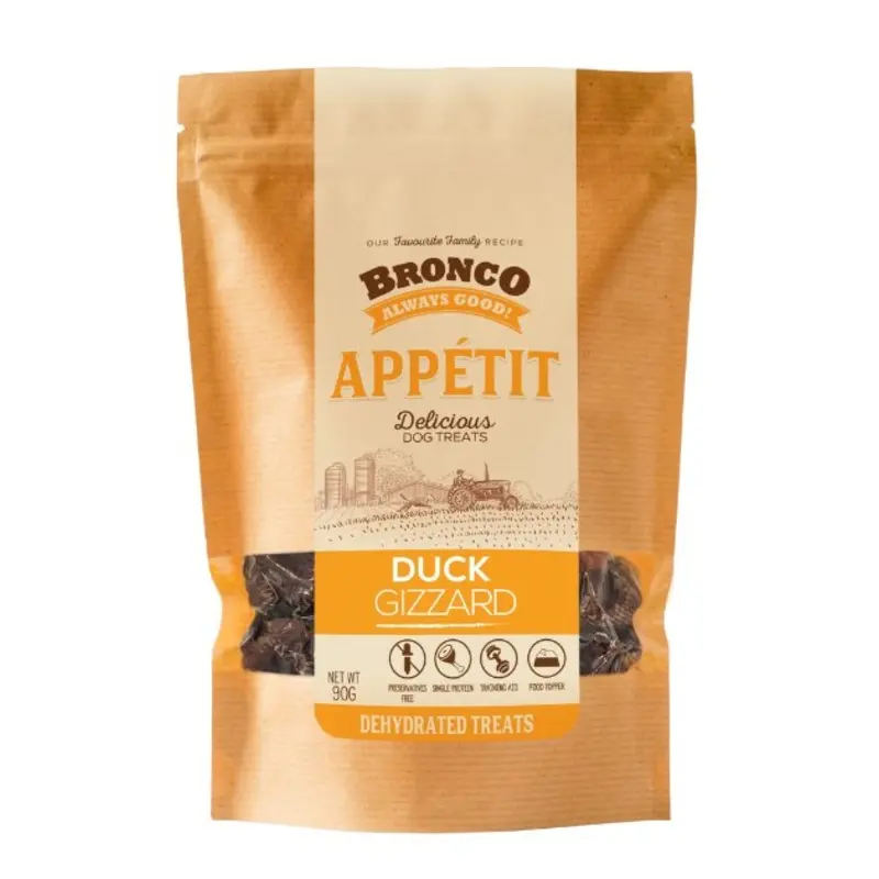 Bronco Apptit Dehydrated Dog Treats (Duck Gizzard)