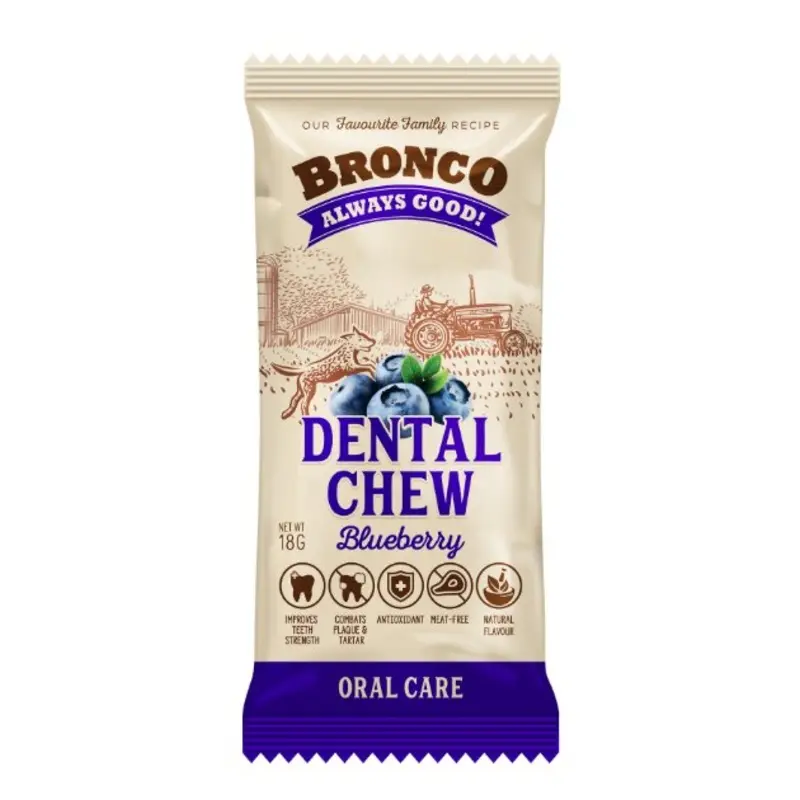 Bronco Dental Dog Chew (Blueberry)