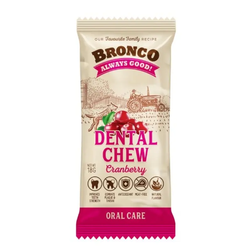 Bronco Dental Dog Chew (Cranberry)