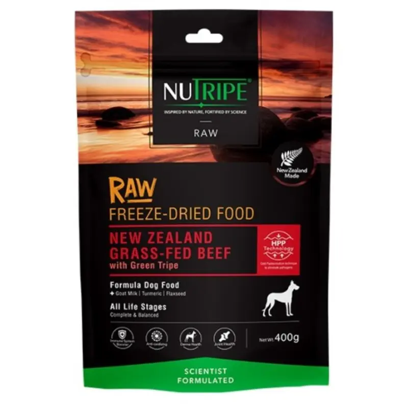 Nutripe Raw Freeze Dried Dog Food (NZ Grass-Fed Beef with Green Tripe)