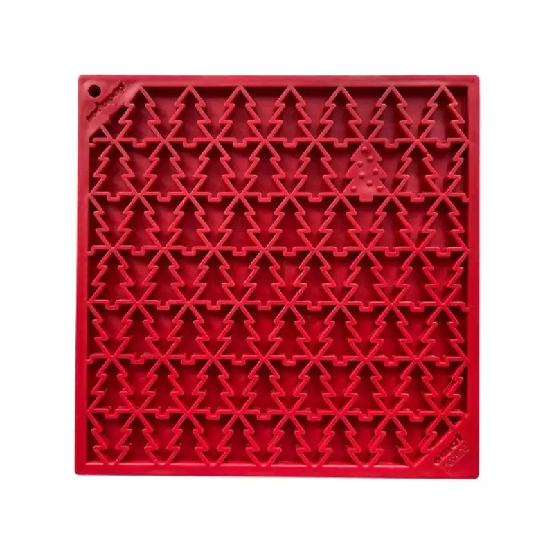 SodaPup Enrichment Lick Mat For Dogs (Square / Red Tree)