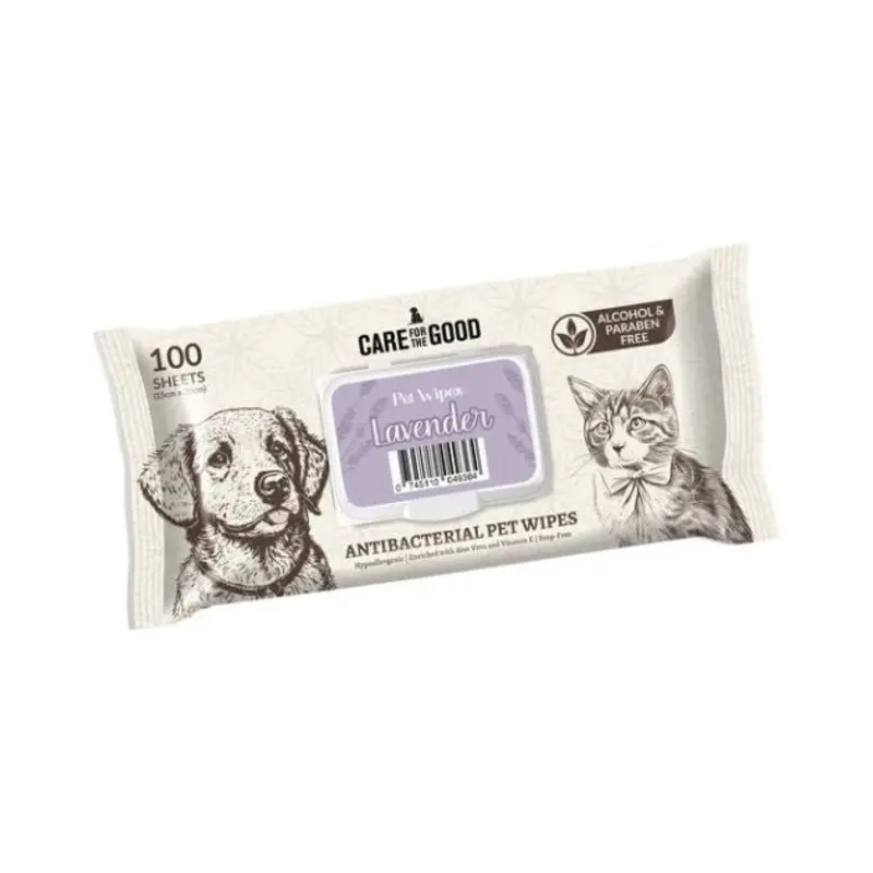 Care For The Good Antibacterial Wipes For Dogs & Cats (Lavender)