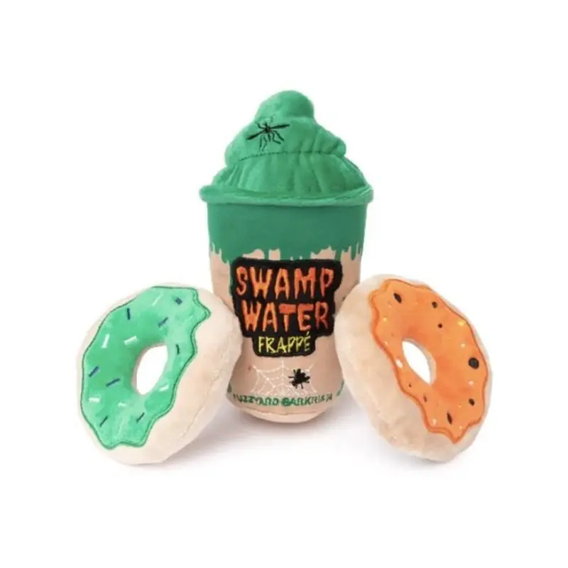 FuzzYard Halloween Swamp Water Frappe & Donuts Plush Dog Toys (3-Pack Set)