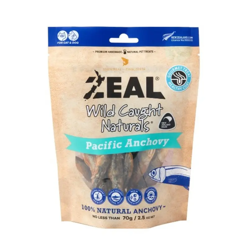 Zeal Wild Caught Naturals Freeze Dried Cat and Dog Treats (Pacific Anchovy)