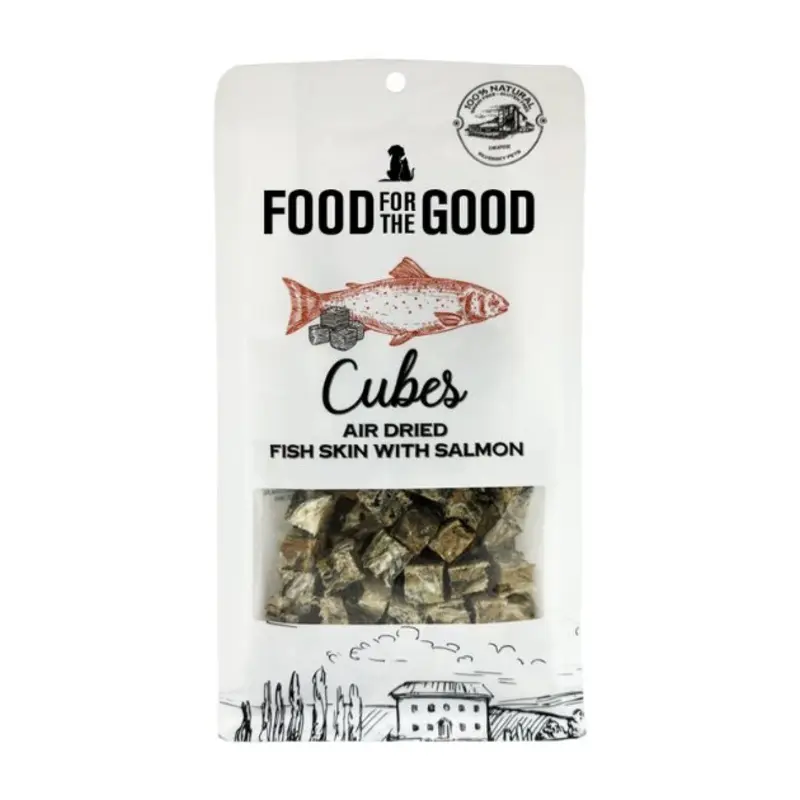 Food For The Good Air Dried Cat & Dog Treats (Fish Skin With Salmon Cubes)