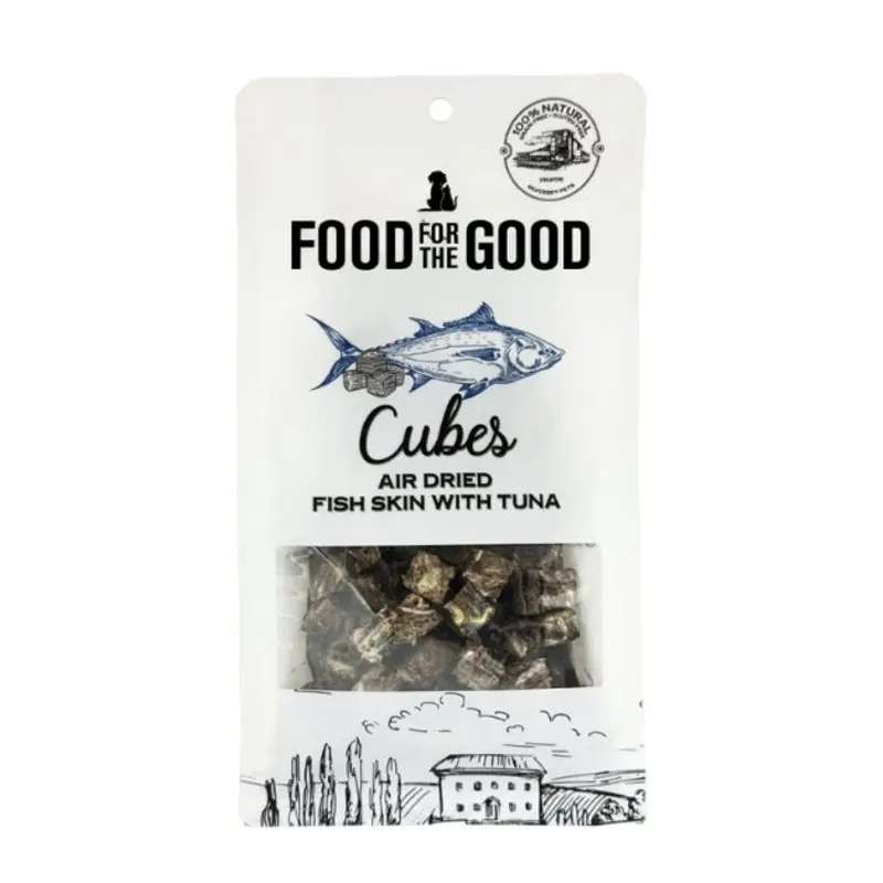 Food For The Good Air Dried Cat & Dog Treats (Fish Skin With Tuna Cubes)