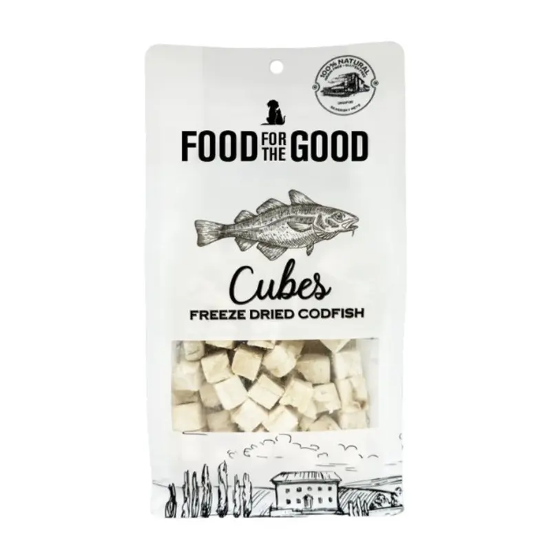 Food For The Good Freeze Dried Cat & Dog Treats (Codfish Cubes)