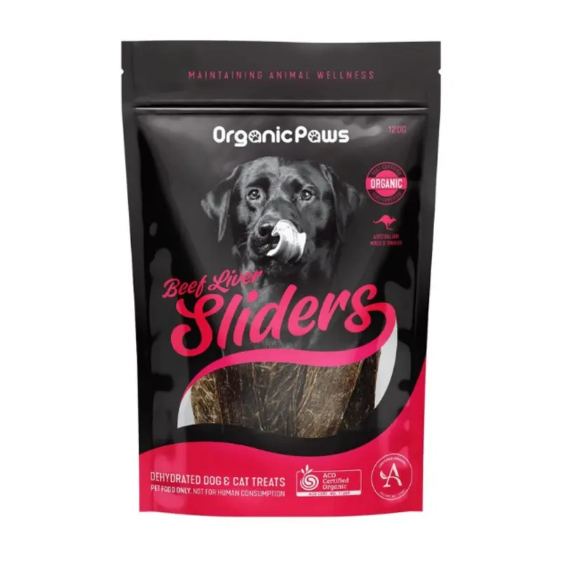 Organic Paws Dehydrated Dogs & Cats Treats (Beef Liver Sliders)