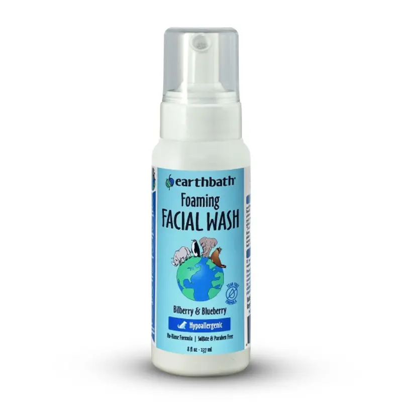 Earthbath Hypoalergenic Foaming Facial Wash (Bilberry & Blueberry) for Dogs and Cats