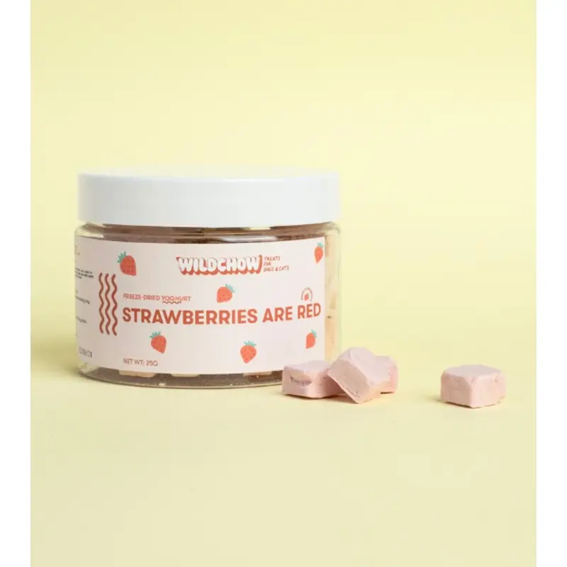 WildChow Freeze Dried Greek Yoghurt Dog Treats (Strawberries Are Red)