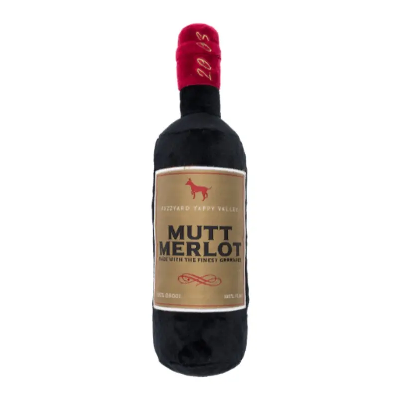 FuzzYard Squeaky Booze Plush Dog Toy (Mutt Merlot)
