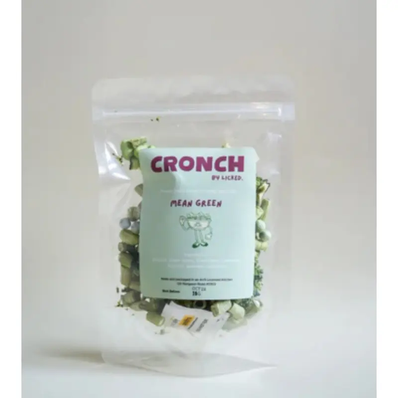 Licked CRONCH Freeze Dried Dog Treats (Mean Green)