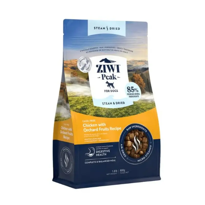 Ziwi Peak Steam & Dried Dog Food (Cage-Free Chicken with Orchard Fruits)