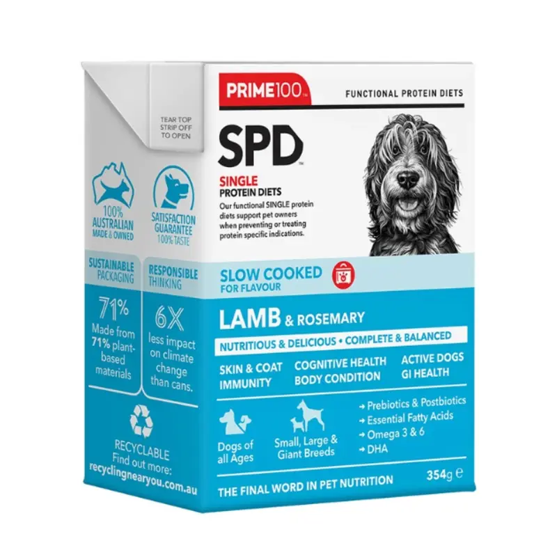 Prime100 SPD Single Protein Diets Slow Cooked Wet Dog Food (Lamb & Rosemary)