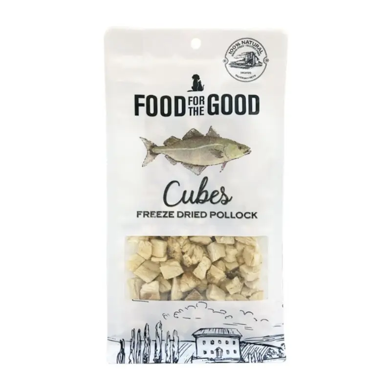 Food For The Good Freeze Dried Cat & Dog Treats (Pollock Cubes)