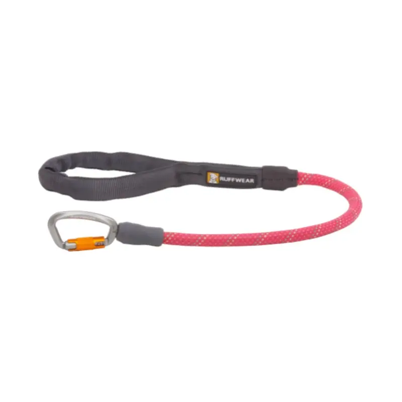 Ruffwear Knot-a-Long Short Rope Dog Leash with Locking Carabiner (Fireweed Pink)