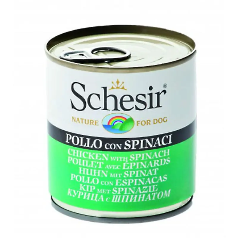 Schesir Wet Dog Food (Chicken with Spinach)