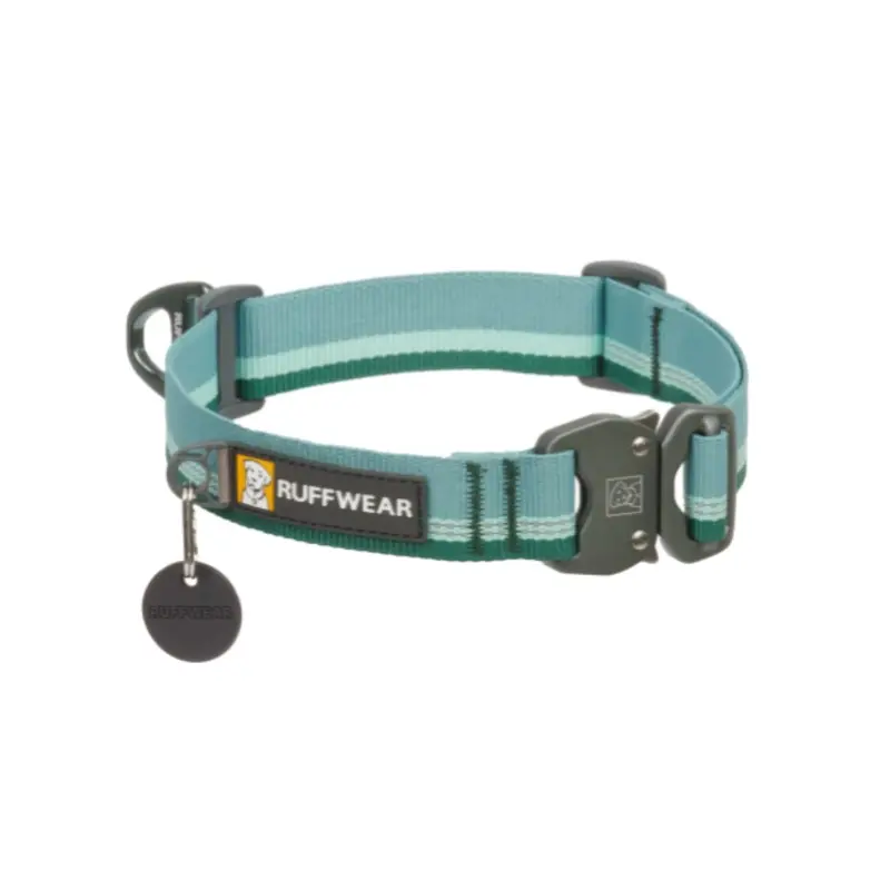 Ruffwear Top Rope Reflective Ballasted Dog Collar (River Rock Green)