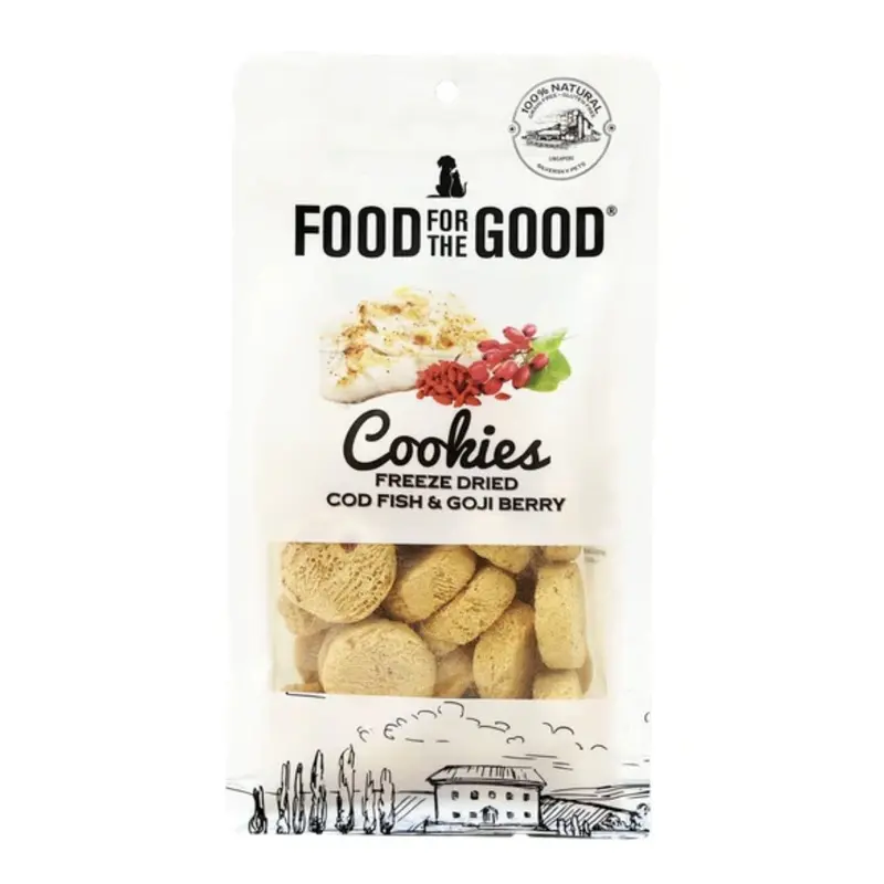 Food For The Good Freeze Dried Cat & Dog Treats (Codfish & Goji Berry Cookies)