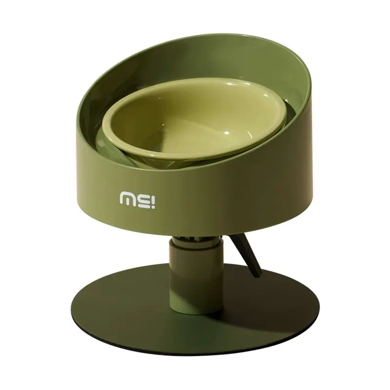 makesure Adjustable Height Angled Ceramic Feeder (Green)