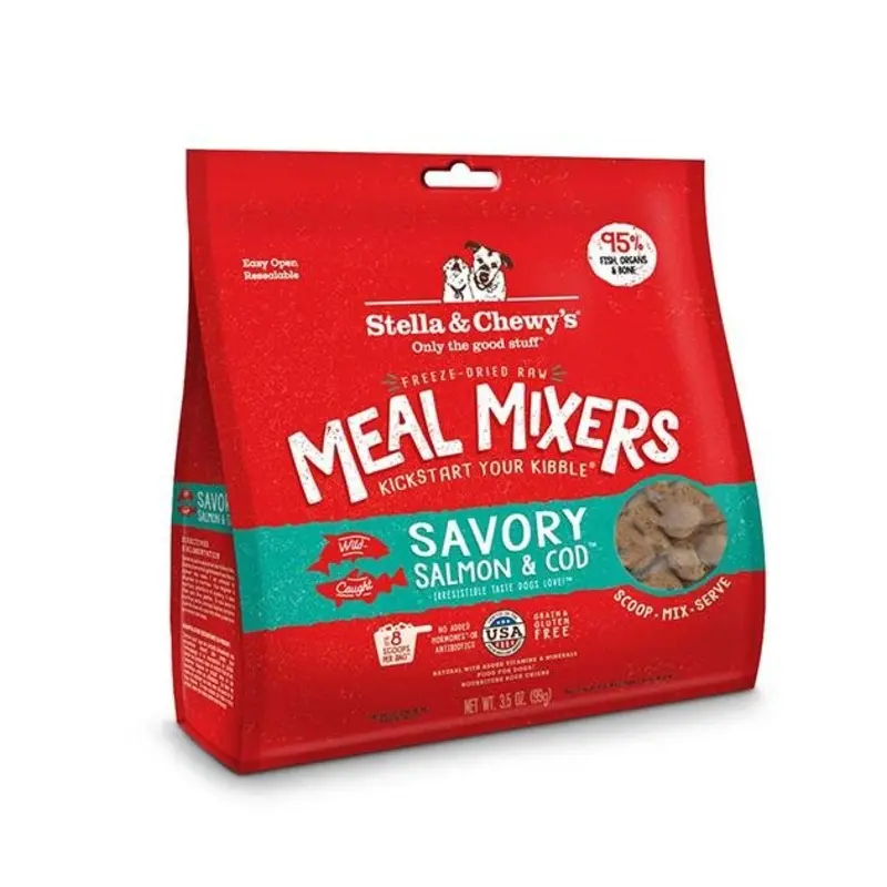 Stella & Chewys Freeze Dried Meal Mixers (Savory Salmon & Cod) for Dogs