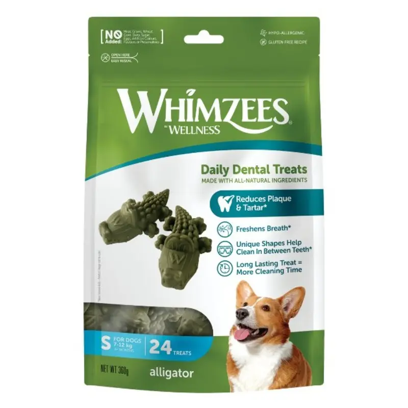 Whimzees Natural Daily Dental Dog Chews (Alligator)