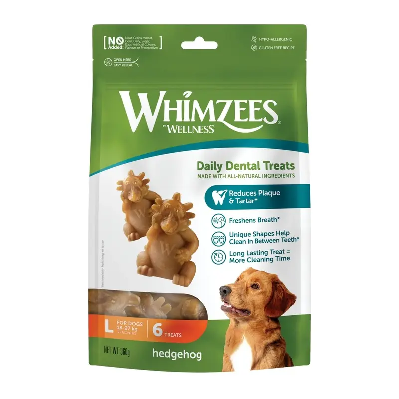 Whimzees Natural Daily Dental Dog Chews (Hedgehog)