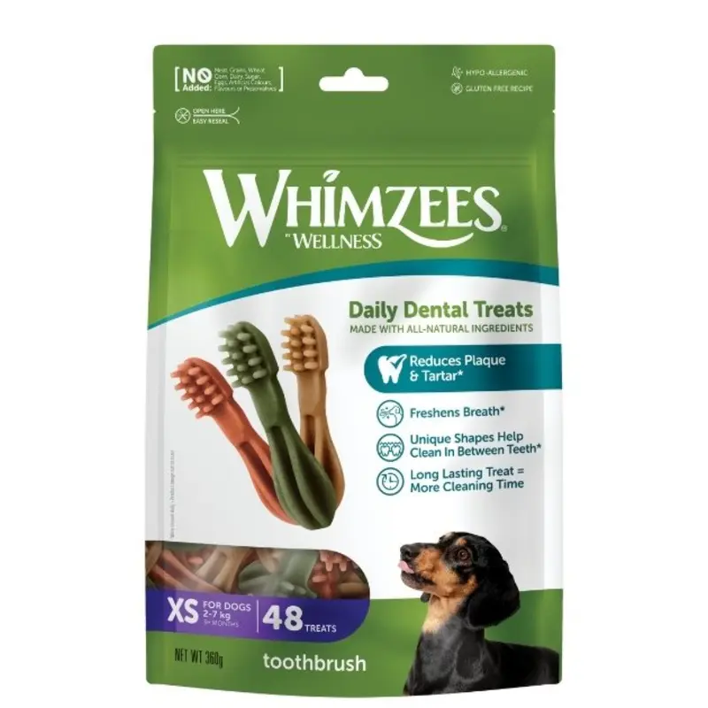 Whimzees Natural Daily Dental Dog Chews (Toothbrush)