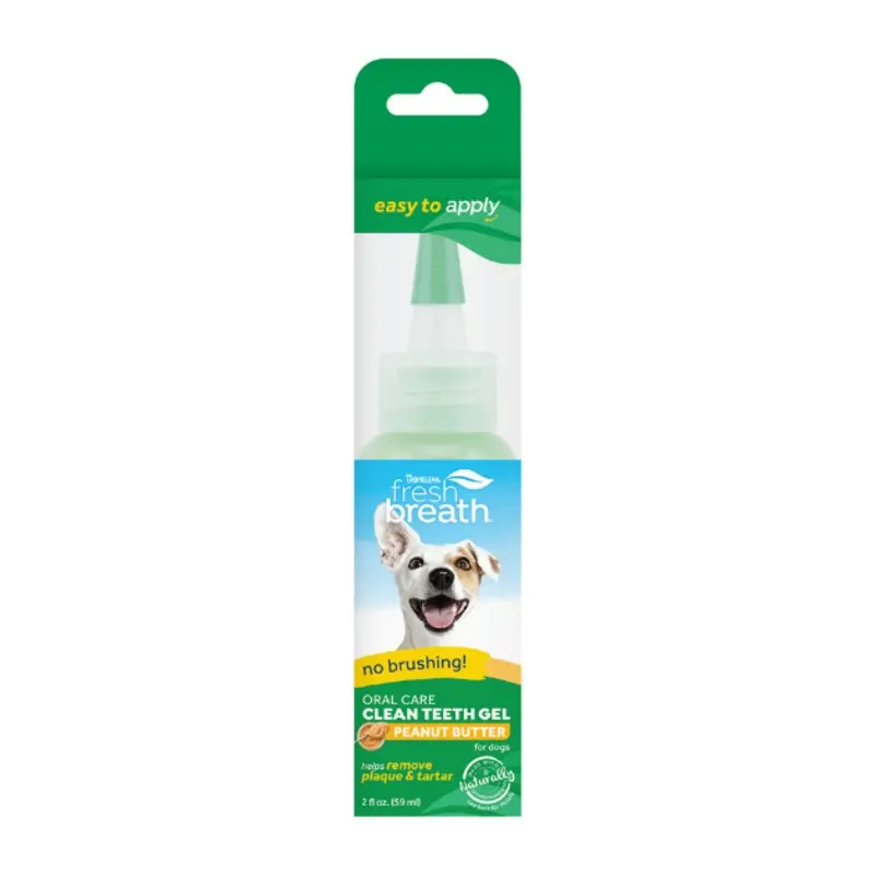 TropiClean Fresh Breath No Brushing Oral Care Clean Teeth Gel for Dogs (Peanut Butter)