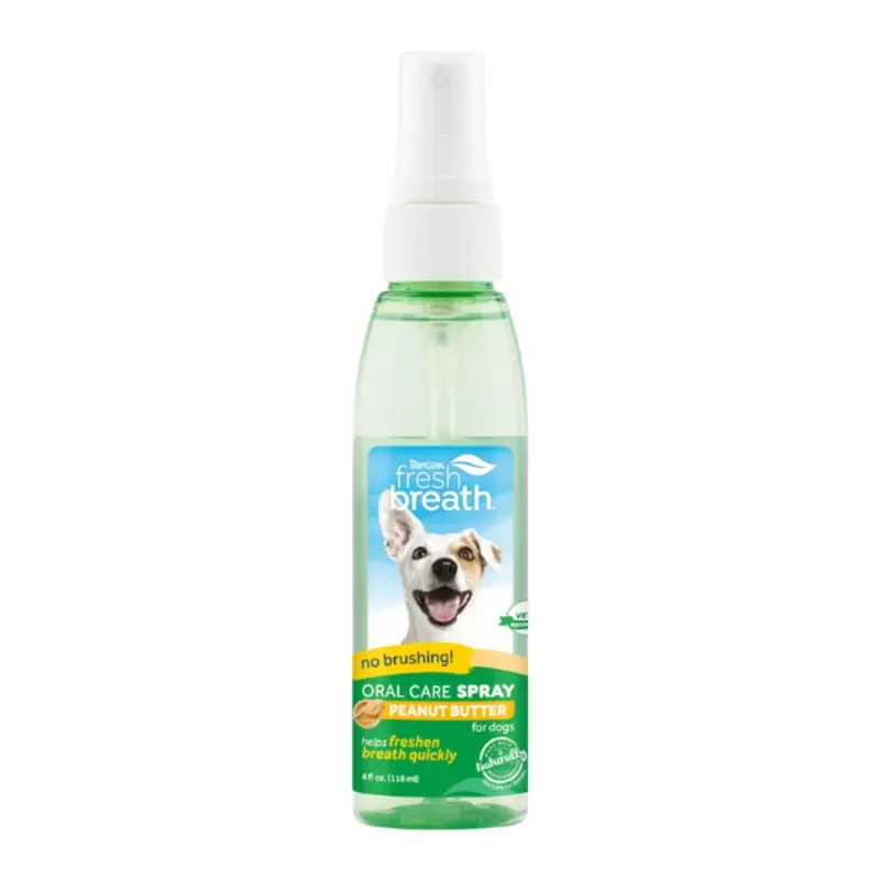 Tropiclean Fresh Breath No Brushing Oral Care Spray for Dogs (Peanut Butter)