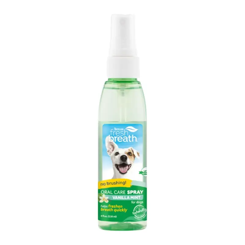 Tropiclean Fresh Breath No Brushing Oral Care Spray for Dogs (Vanilla Mint)