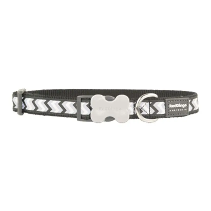 Red Dingo Ziggy Reflective Dog Collar (Black)