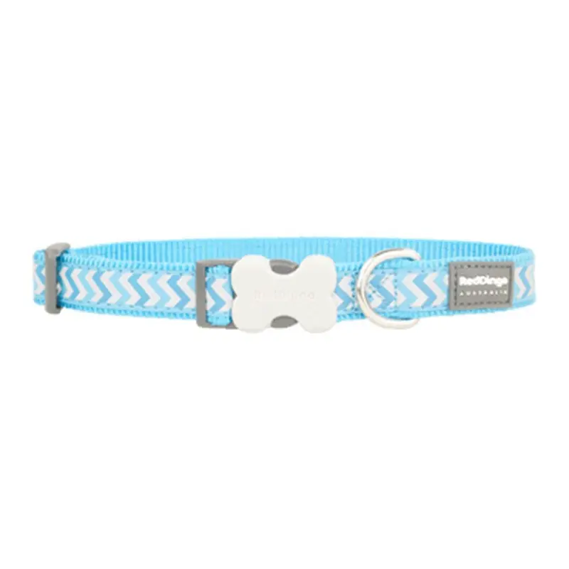 Red Dingo Ziggy Reflective Dog Collar (Turquoise)
